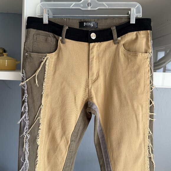 Vicious Denim Slim Flare Stacked Jeans Size 32 X 36.5 Colorblock - Picture 3 of 7